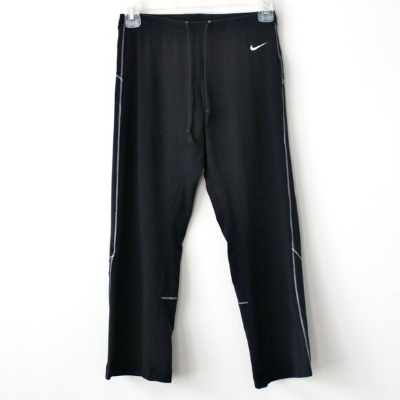 Nike Vintage Y2K Black Capri Adjustable Waist Tights Leggings Small Pocket Small - Picture 1 of 6